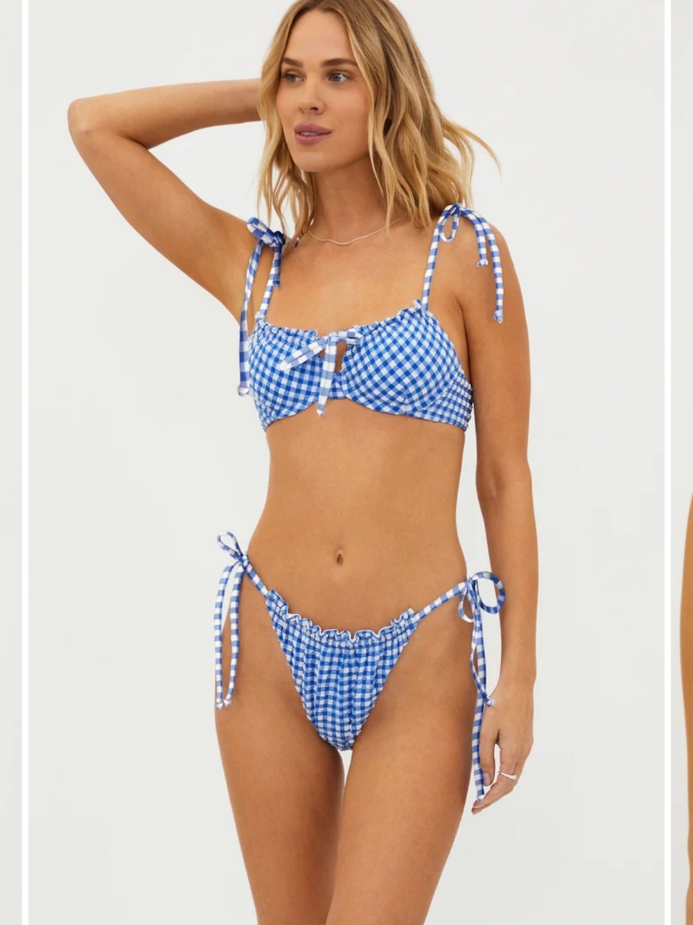 Beach Riot Blue Gingham Tie-Side Bikini